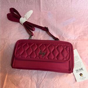 Lug Kickflip SE ~Raspberry~Quilted Crossbody Wallet~NWT